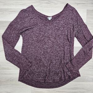 A NEW DAY Womens Maroon Purple Longsleeve Lightweight Blouse Size Small